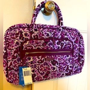 Vera Bradley NWT Iconic Compact Weekender Lilac Paisley